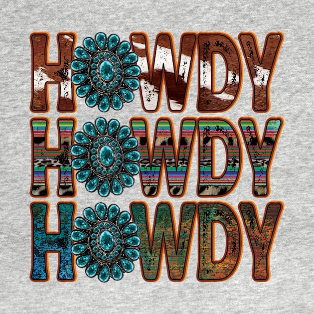 Howdy Turquoise cowhide by DigitalCreativeArt